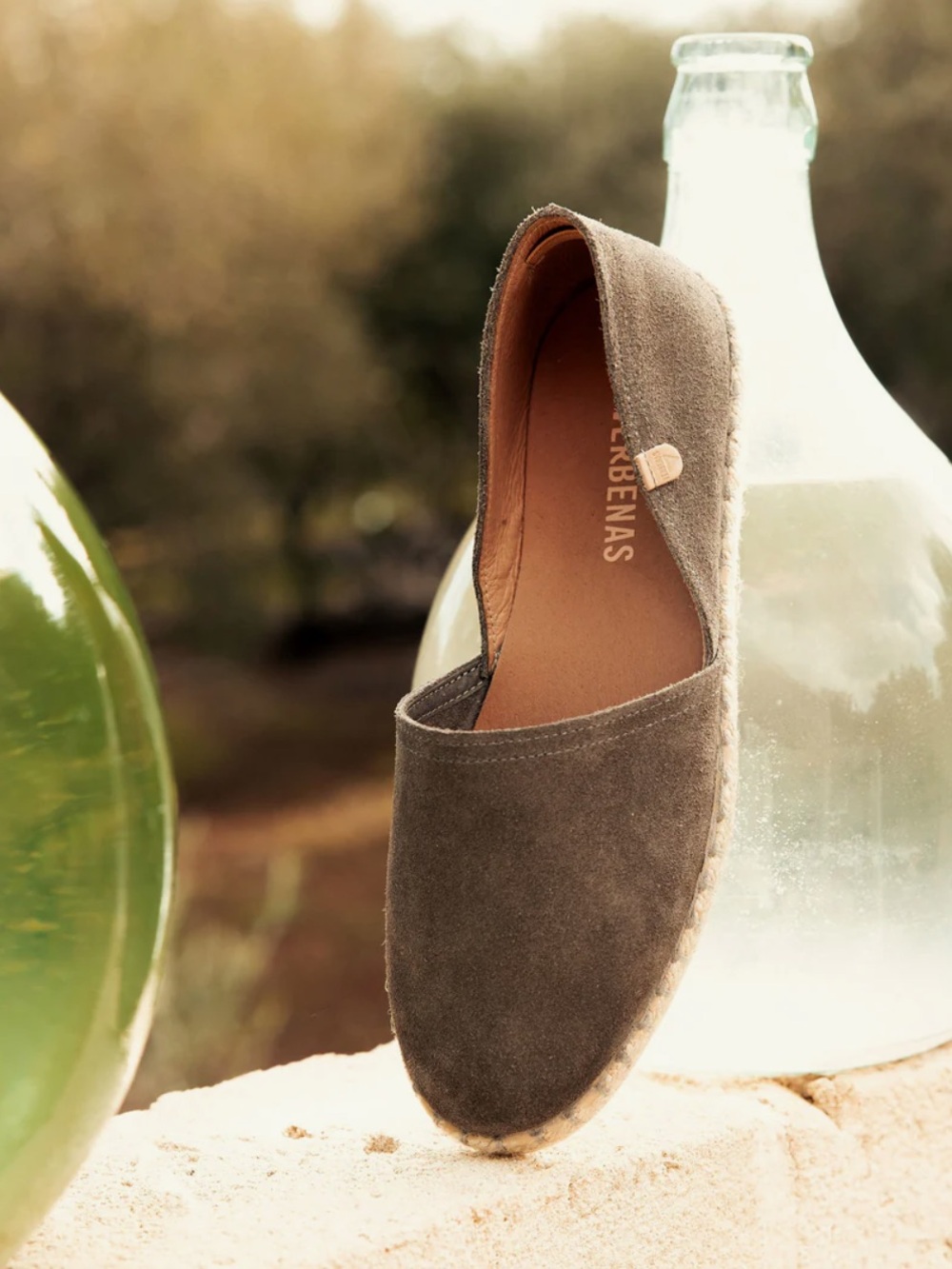 Verbenas Espadrille Flats Women’s EU 42 US 9.5 Taupe Suede Leather Spain Slip On